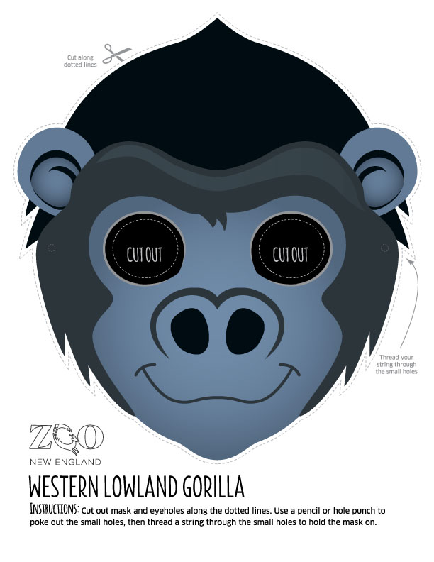 Western Lowland Gorilla Mask Zoo New England