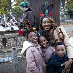 family at Hot Chocolate with the Reindeer event