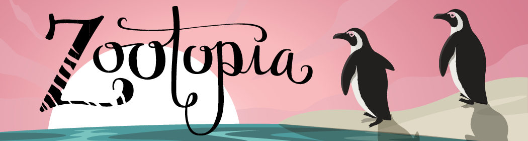 zootopia banner with penguins in the water