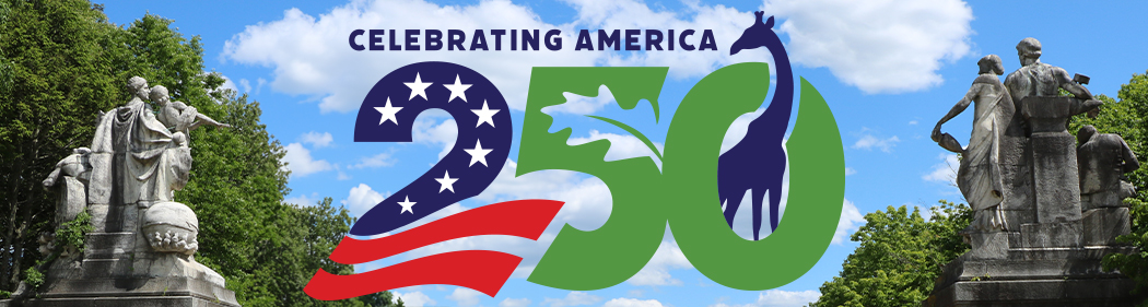 250 logo with the entrance to Franklin Park Zoo behind it