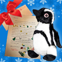 letter from Santa and penguin Zoodopt plush